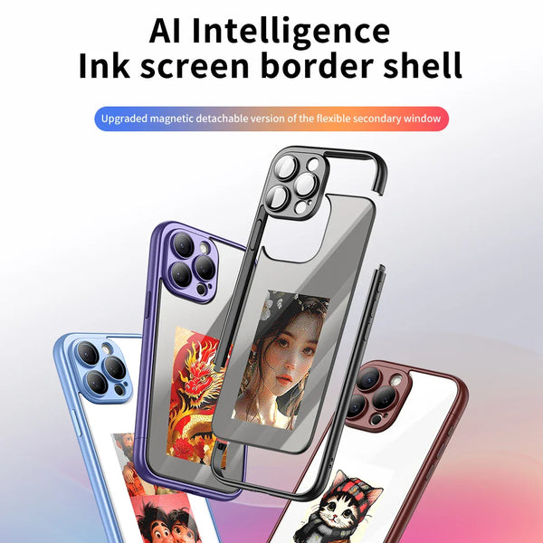 2024 DIY NFC Screen Display Removable Magnetic Intelligent Phone Case For iPhone 15 Series