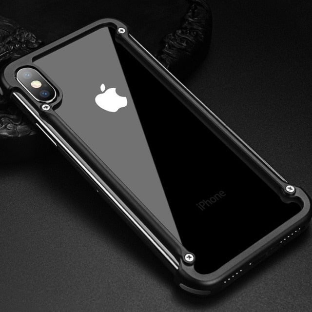 Aluminum Metal Bumper Phone Case For iPhone X Xs Max 7 8+