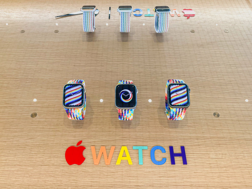 2021 Apple Watch Pride Edition bands featured at Apple Stores