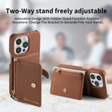 New Zipper Leather Wallet with Card Holder Phone Case for iPhone 15 14 13 Series