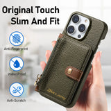 New Zipper Leather Wallet with Card Holder Phone Case for iPhone 15 14 13 Series