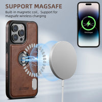 New Detachable Leather 2 in1 Magnetic Magsafe Card Holder Phone Case For iPhone 15 14 13 12 Series