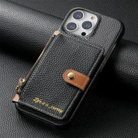 New Zipper Leather Wallet with Card Holder Phone Case for iPhone 15 14 13 Series