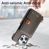 New Zipper Leather Wallet with Card Holder Phone Case for iPhone 15 14 13 Series