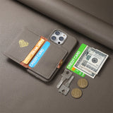 New Zipper Leather Wallet with Card Holder Phone Case for iPhone 15 14 13 Series