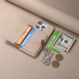 New Zipper Leather Wallet with Card Holder Phone Case for iPhone 15 14 13 Series