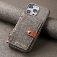 New Zipper Leather Wallet with Card Holder Phone Case for iPhone 15 14 13 Series