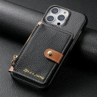 New Zipper Leather Wallet with Card Holder Phone Case for iPhone 15 14 13 Series