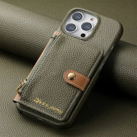 New Zipper Leather Wallet with Card Holder Phone Case for iPhone 15 14 13 Series