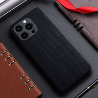 Wood Pattern Leather Case for iPhone 13 series