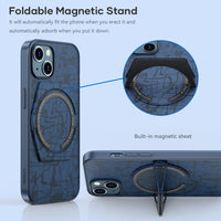 Magnetic Case with Foldable Kickstand Support Wireless Charging For iPhone 13 Series