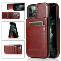 2021 NEW Vertical Leather Flip Cover Card Holder Case For iPhone 12 Series