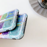 Fashion Creative 3D Colorful Pigment Phone Case For iPhone 12 11 Series