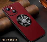 Magnetic Absorbent Business Texture Anti Drop Leather Case for iPhone 15 14 13 12 series