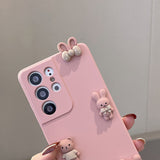 Cute 3D Rabbit Bear Bowknot Case for Samsung S21 S20 Note 20 Ultra Plus FE