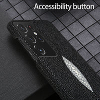 Luxury Stingray Genuine leather Phone Case For Samsung S21 S20FE S20 Ultra