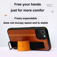 PU Leather Bracket Wristband Card Holder Case for iPhone 14 13 12 11 Series