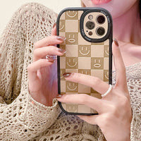 Fashion Lattice Smiling Face Pattern Silicon Case For Iphone 13 12 11 S