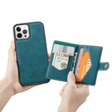 2 In 1 Magnetic Wallet Luxury Leather Phone Case for IPhone 13 12 11 Series