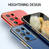Luxury Carmera Lens Protection Silicone Soft Plating Electroplated Phone Cases For Samsung S21 Series