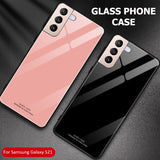 Tempered Glass Case for Samsung Galaxy S22 S21 S20 Ultra Plus FE
