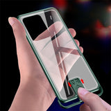 Aluminum Bumper Tempered Glass R just Push Pull Metal Frame Case For Samsung S20 Series