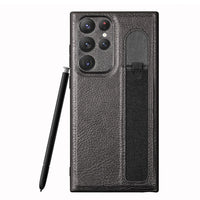 Retro Slim Soft PU Leather S Pen Slot Holder Case For Samsung Galaxy S22 S21 Ultra Plus