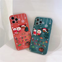 Luxury Cartoon Christmas Santa Soft Silicone Case For iPhone 13 12 11 Series