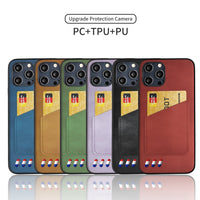 Card Slot Cloth Pattern Protective Cover iPhone 13 12 11 Series