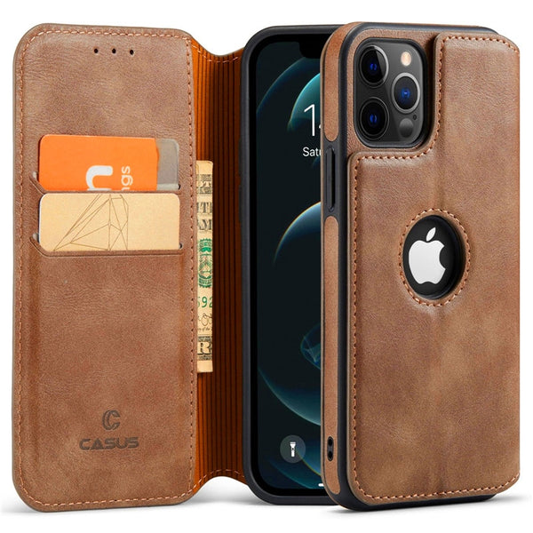 Slim Leather Magnetic Flip Wallet Card Holder Case For iPhone 13 12 Series