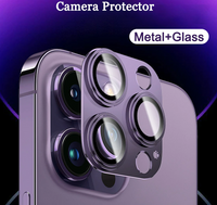 Metal Camera Lens Tempered Glass Protector For iPhone 14 13 12 series