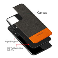 Fashion Business Shockproof Canvas Magnetic Case For Samsung S21 Ultra