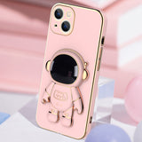 Plating 3D Astronaut Stand Holder Camera Protection Case for iPhone 13 12 11 Pro Max