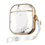 Full Body Protective Stylish Marble Design Luxury AirPods Case with Lanyard