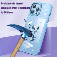 Clear Shockproof Armor Case with Metal Camera Protection for iPhone 14 13 12 series