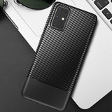 Carbon Fiber Skin Hybrid Silicone Protection Shockproof Case for Samsung Galaxy S20 Series