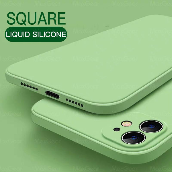 New Luxury Original Square Liquid Silicone Soft Case For iPhone 11 Pro Max 1