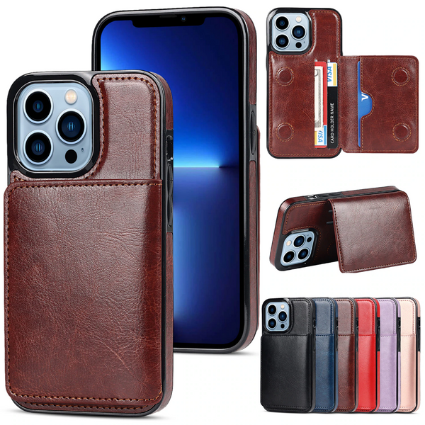 Leather Card Holder Case For iPhone 14 13 12 series