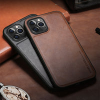 Shockproof Soft Silicone Edge Back Cover PU Leather Waterproof Case For iPhone 12 Series