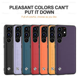 Luxury Skin Feel Plain Leather Shockproof Case For Samsung Galaxy S22 Ultra Plus