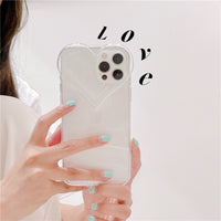 Ins 3D Stereo Love Heart Camera Girly Clear Case for iPhone 12 11 Series