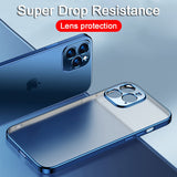 Luxury Plating Square Frame Silicone Transparent Case on For iPhone 12 11 Series