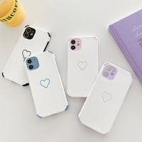 Soft Cortex Love Heart Phone Case For IPhone 13 12 11 Series