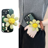 Sunflower Leather Wristband Case for iPhone 13 12 11 Pro Max