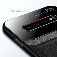 Leather Mirror PlexiGlass Case for Samsung S10 Series Note 10 Series