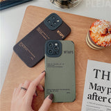 Fashion Simple Letter Strip Faux Leather Case for iPhone 13 12 11 Series