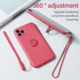 Luxury Magnetic Ring Holder Silicone Case For iPhone 13 12 11 Series