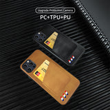 Card Slot Cloth Pattern Protective Cover iPhone 13 12 11 Series