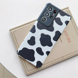 Cute Dairy Cow Zebra Stripe Printed Soft PU Leather Phone Case For Samsung S21 S20 Note 20 Series