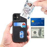 Fashion Card Holder Slots Leather Bag Anti dust Non fingerprint Case for Iphone 12 11 Series